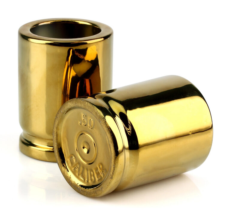 Caliber Gourmet CBGSG1002 Caliber Gourmet Shot Glasses Gold Ceramic 1 Pair Caliber Gourmet CBGSG1002 Caliber Gourmet Shot Glasses Gold Ceramic 1 Pair