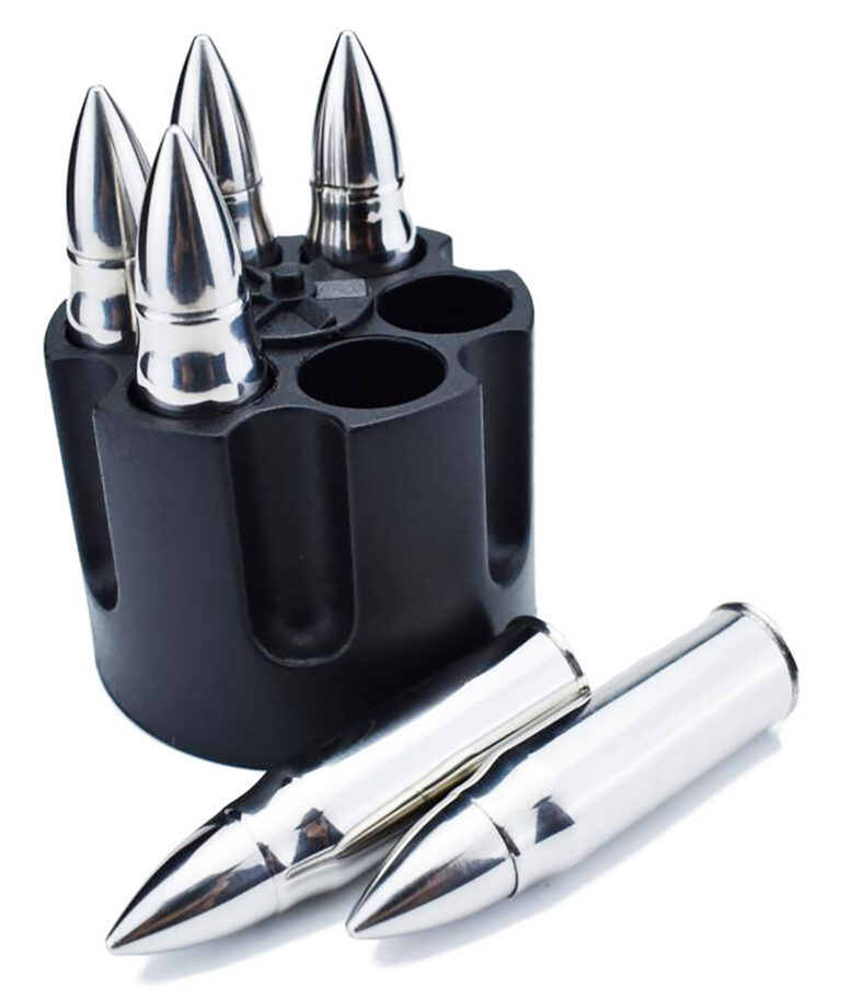 Caliber Gourmet CBG1046B Caliber Gourmet Bullet Chillers Silver Stainless Steel Pistol Cylinder/Bullets Caliber Gourmet CBG1046B Caliber Gourmet Bullet Chillers Silver Stainless Steel Pistol Cylinder/Bullets