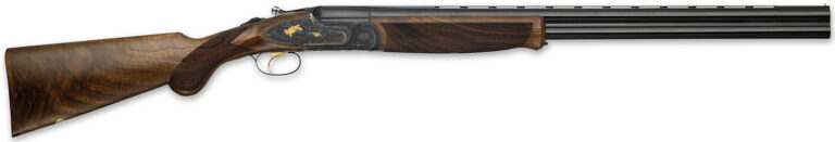 F.A.I.R. FRJBPRTG1628 Jubilee Prestige Tartargua Gold Full Size 16 Gauge Break Open 2.75″ 2rd 28″ Blued Over/Under Barrel, Gold Engraving Aluminum Receiver, Fixed Walnut Stock, Ambidextrous