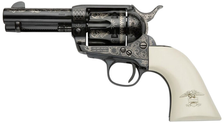 Pietta GW9LLE312NMUI Great Western II Liberty 9mm Luger 6rd 3.50″ Blued Engraved Octagon Steel Barrel & Cylinder, Blued Engraved Steel Frame, Ultra Ivory w/Engraved Liberty Eagle Grip, Exposed Hammer Pietta GW9LLE312NMUI Great Western II Liberty 9mm Luger 6rd 3.50″ Blued Engraved Octagon Steel Barrel & Cylinder, Blued Engraved Steel Frame, Ultra Ivory w/Engraved Liberty Eagle Grip, Exposed Hammer