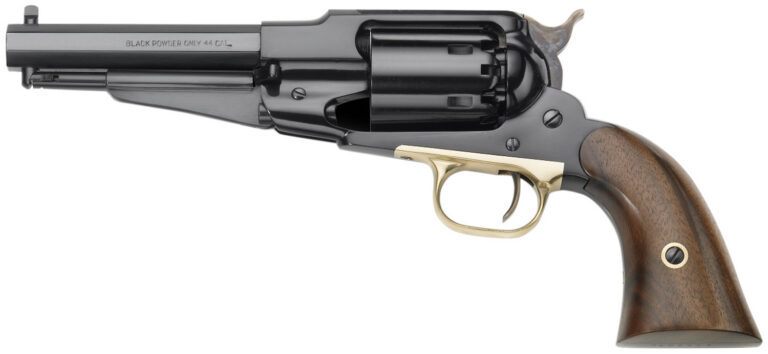 Pietta PF58ST44512 1858 Army Remington Sheriff 44 Cal 5.50″ 6rd Blued Frame, Cylinder & Octagon Barrel, Walnut Grip Pietta PF58ST44512 1858 Army Remington Sheriff 44 Cal 5.50″ 6rd Blued Frame, Cylinder & Octagon Barrel, Walnut Grip