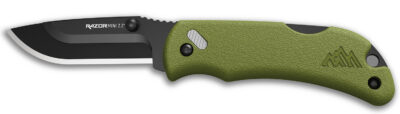 Outdoor Edge RMG222C RazorMini  2.20″ Folding Plain 420J2 SS Blade OD Green ABS Polymer Handle