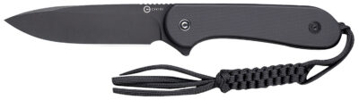 Civivi Knives C2105A Elementum  3.98″ Fixed Plain Black Stonewashed D2 Steel Blade, 4.50″ Black G10 Handle