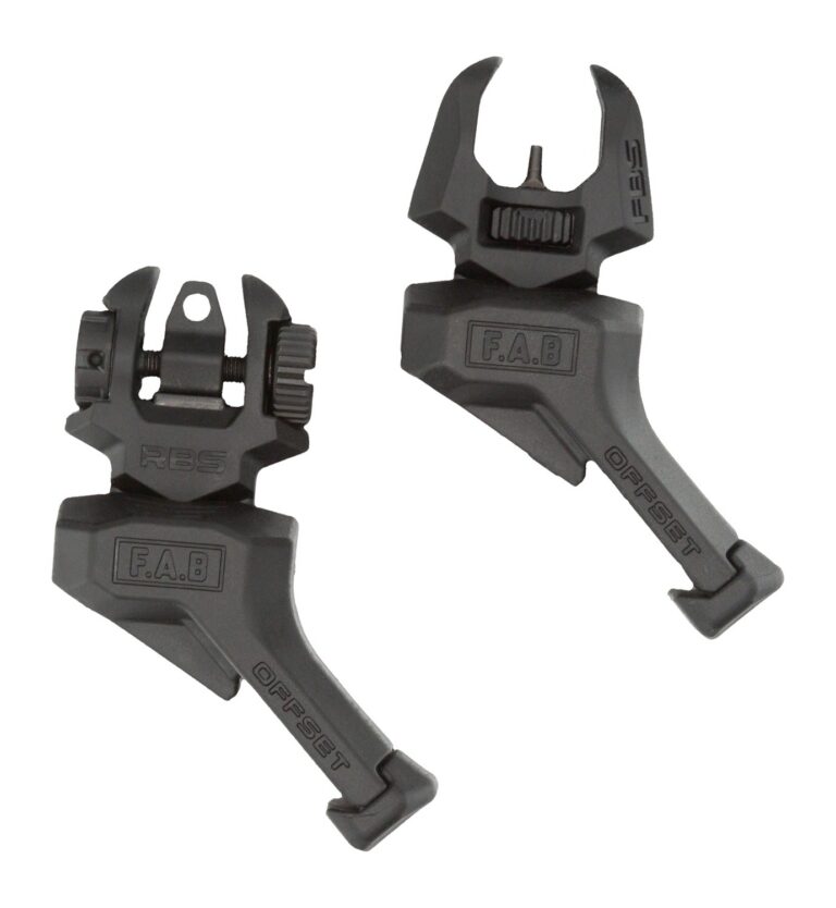 FAB Front And Rear Set of Offset Flip-Up Sights – Left Hand – Black FAB Front And Rear Set of Offset Flip-Up Sights – Left Hand – Black