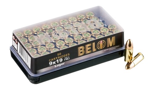BELOM 9MM 124GR FMJ BRASS 50/1000 BELOM 9MM 124GR FMJ BRASS 50/1000