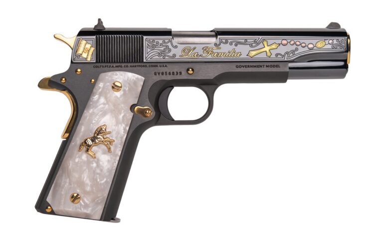 CNC COLT 1911 LA FAMILIA 38 SUP 5IN BARREL 9RD BLUED ENGRAVED 1 OF 300 CNCLAFAM CNC COLT 1911 LA FAMILIA 38 SUP 5IN BARREL 9RD BLUED ENGRAVED 1 OF 300 CNCLAFAM
