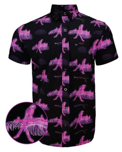 Retro Rifle Macaws Black Size L