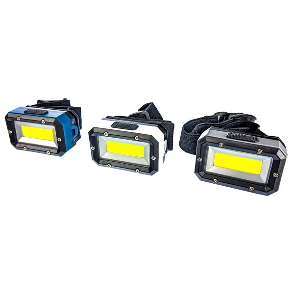 Sona Enterprises – 3-Pack 300 Lumens Headlamp Set – Blue, White & Gray Sona Enterprises – 3-Pack 300 Lumens Headlamp Set – Blue, White & Gray
