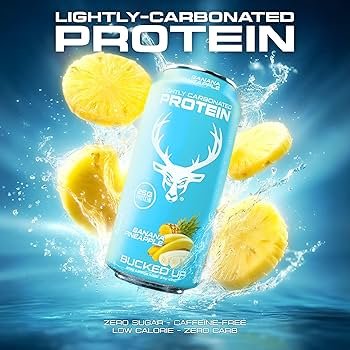 Bucked Up Banana Pineapple Protein Lightly Carbonated Drink, 25G Protein. Sugar Free. Bucked Up Banana Pineapple Protein Lightly Carbonated Drink, 25G Protein. Sugar Free.