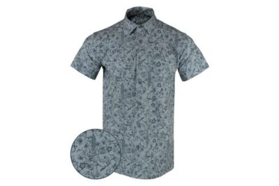 Retro Rifle Gray Man Button Down Size S