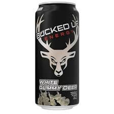 Bucked Up Energy Drink – White Gummy Deer 16oz Bucked Up Energy Drink – White Gummy Deer 16oz