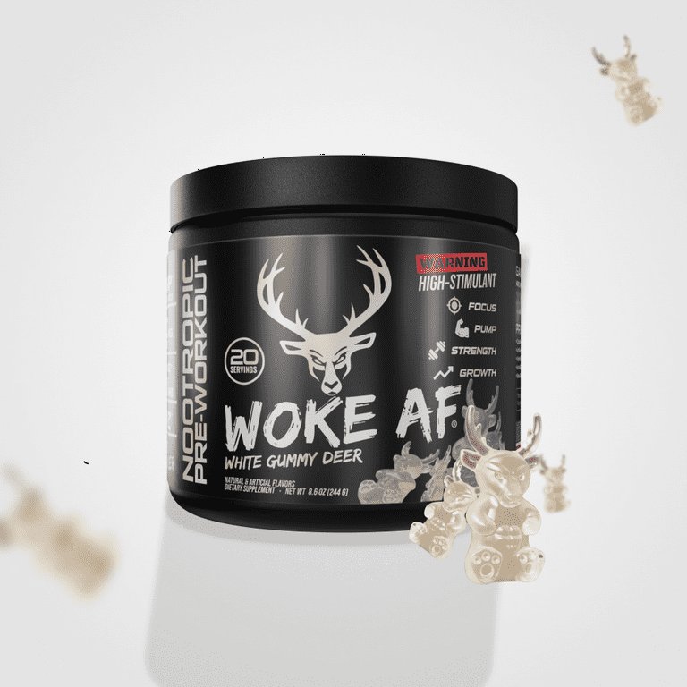 Bucked Up Woke AF Pre-Workout White Gummy Deer 30 Serving Tub Bucked Up Woke AF Pre-Workout White Gummy Deer 30 Serving Tub