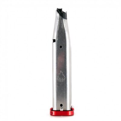 Atlas Gunworks 16 Round 9mm Premium Magazine (Slidelock, 120mm, SS, Red Basepad)