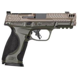 M&P 2.0 FULL SIZE Series 9mm Semi Auto Pistol, 4.22″ Performance Center® M&P®9 M2.0® Metal Carry Comp® OD Green/FDE