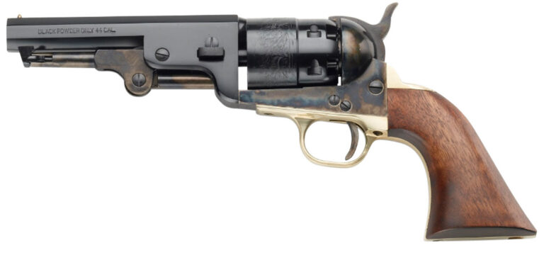 Pietta PF51CH44512 1851 Navy Yank Sheriff 44 Cal 6 Shot 4.88″ Blued Octagonal Steel Barrel & Cylinder, Color Case Hardened Frame, Walnut Grip Pietta PF51CH44512 1851 Navy Yank Sheriff 44 Cal 6 Shot 4.88″ Blued Octagonal Steel Barrel & Cylinder, Color Case Hardened Frame, Walnut Grip