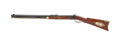 Taylors & Company 210109 Pedersoli Hawken Target 50 Cal Percussion 28″ Blued Single Shot Octagon Barrel, Color Case Hardened Steel Receiver, Fixed Walnut Stock