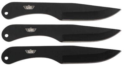 Uzi Accessories UZKTRW004 Throwing Knives IV Three, 8.25″ Plain Black Stainless Steel