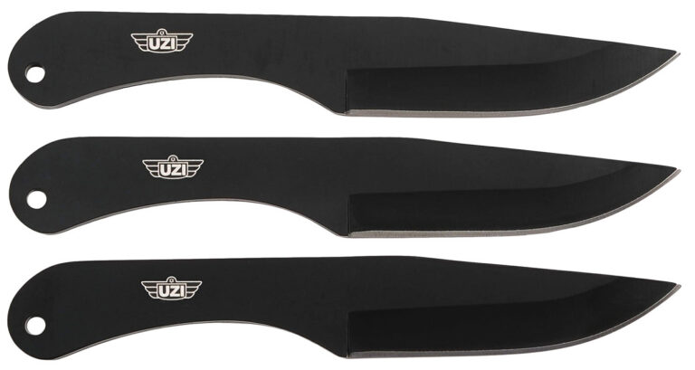 Uzi Accessories UZKTRW004 Throwing Knives IV Three, 8.25″ Plain Black Stainless Steel Uzi Accessories UZKTRW004 Throwing Knives IV Three, 8.25″ Plain Black Stainless Steel