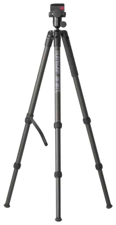 Bog-Pod 1163389 DeathGrip Infinite Tripod, Carbon Fiber with Black Finish, Ball Head Mount, Hybrid Foot & DeathGrip Clamping System 6.5″-59″
