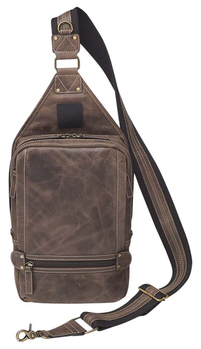 Gun Tote’n Mamas/Kingport GTMCZY108 Sling Backpack  Brown Leather Includes Standard Holster