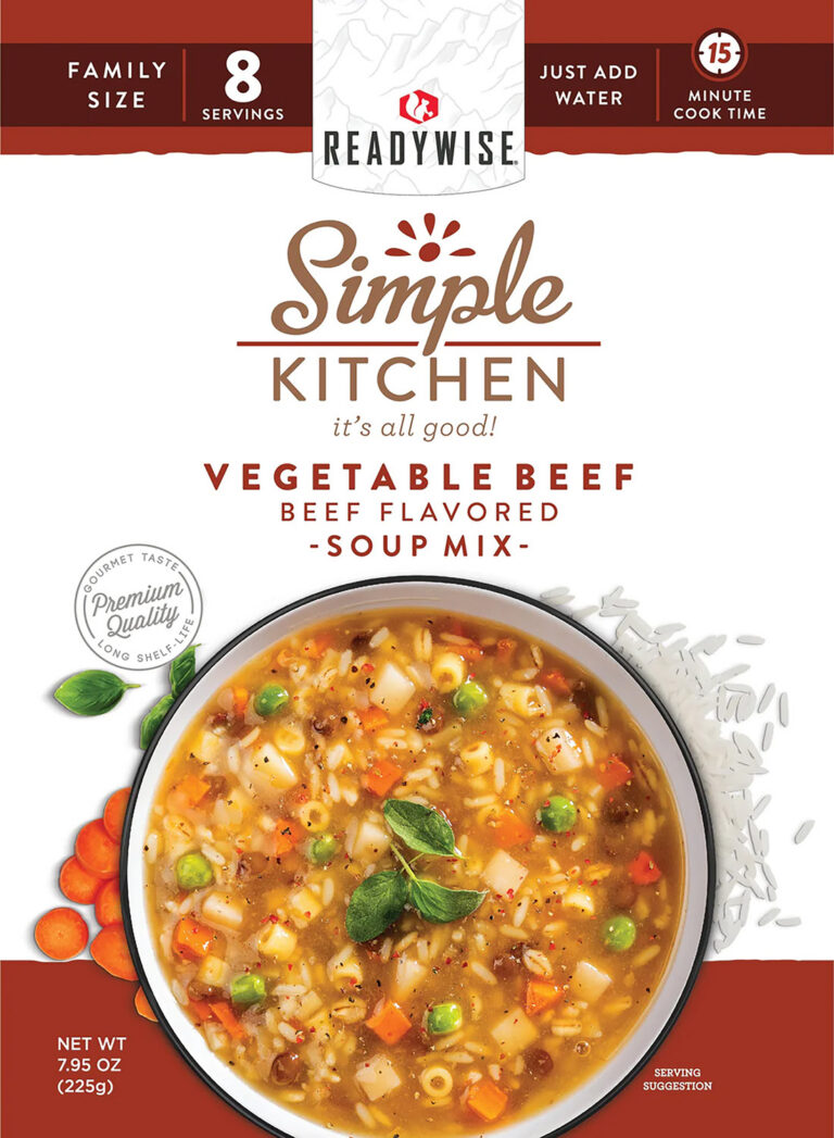 ReadyWise RWSK05067 Simple Kitchen Vegetable Beef Soup 8 Servings Per Pouch, 6 Per Case ReadyWise RWSK05067 Simple Kitchen Vegetable Beef Soup 8 Servings Per Pouch, 6 Per Case