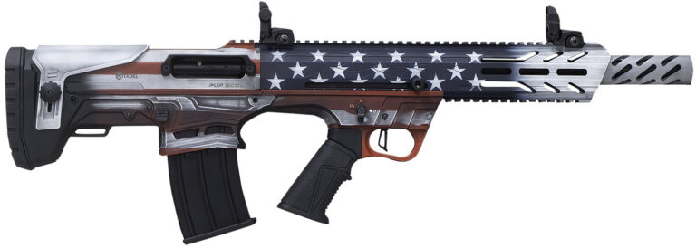 Citadel FRPS1218USA Pup Scout  12 Gauge Semi-Auto 3″ 5+1 18.50″ Steel Barrel, USA Flag Picatinny Rail Aluminum Receiver, Picatinny Handguards, Adj Cheek Riser Synthetic Stock, Black Polymer Grip