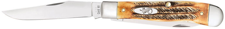 Case 03573 Trapper 3.25″ Folding Clip Point/Spey Plain Mirror Polished Tru-Sharp SS Blades, Burnt Dark Amber 6.5 BoneStag Handle Case 03573 Trapper 3.25″ Folding Clip Point/Spey Plain Mirror Polished Tru-Sharp SS Blades, Burnt Dark Amber 6.5 BoneStag Handle