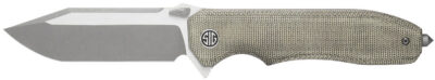 Sig Sauer Knives VA9GT Validus  3.78″ Folding Modified Tanto Plain Dark Acid Stonewash/Satin M390 Steel Blade, 4.76″ Green Canvas Micarta Handle