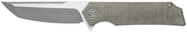 Sig Sauer Knives TS8SG Tsuru 3.30″ Folding Tanto Plain Satin 154CM SS Blade, 4.20″ Green Canvas Micarta Handle Sig Sauer Knives TS8SG Tsuru 3.30″ Folding Tanto Plain Satin 154CM SS Blade, 4.20″ Green Canvas Micarta Handle