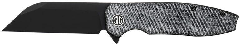 Sig Sauer Knives KA8BB Karak 3.25″ Folding Wharncliffe Plain Black PVD Nitro-V Blade, 4″ Salt & Pepper Micarta Handle Sig Sauer Knives KA8BB Karak 3.25″ Folding Wharncliffe Plain Black PVD Nitro-V Blade, 4″ Salt & Pepper Micarta Handle