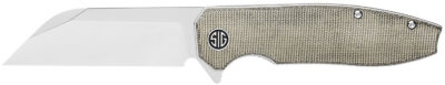 Sig Sauer Knives KA7SG Karak  3.25″ Folding Wharncliffe Plain Black PVD Nitro-V Blade, 4″ Green Canvas Micarta Handle