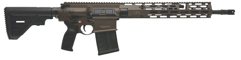 HK 81001206 MR762 A4 7.62x51mm 10+1 16.50″ Black Threaded Barrel, Patriot Brown Picatinny Rail Receiver, M-LOK Handguard, 6 Position Black Synthetic Stock, Black Finger Grooved Grip, Ambidextrous HK 81001206 MR762 A4 7.62x51mm 10+1 16.50″ Black Threaded Barrel, Patriot Brown Picatinny Rail Receiver, M-LOK Handguard, 6 Position Black Synthetic Stock, Black Finger Grooved Grip, Ambidextrous