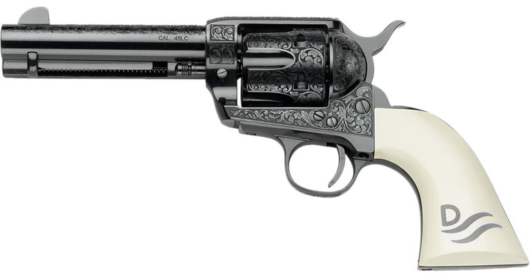 Pietta GW45RR434NMUI Great Western II Red River 45 Colt (Long Colt) 4.75″ Ultra Ivory Engraved Grip Pietta GW45RR434NMUI Great Western II Red River 45 Colt (Long Colt) 4.75″ Ultra Ivory Engraved Grip