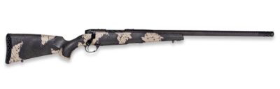 Weatherby MGS01N25CMR4B Mark V Backcountry Guide Full Size 25 Creedmoor 3+1 22″ + 2″ Carbon Fiber Fluted Threaded Barrel, Black Cerakote Steel Drilled & Tapped Receiver, Black w/Olive Green & Backpack