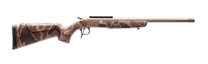 CVA CR4446D Cascade Takedown 300 Blackout 1rd 20″ Flat Dark Earth Cerakote Stainless Steel Threaded Barrel & Receiver w/Picatinny Rail, Duck Camo Synthetic Stock