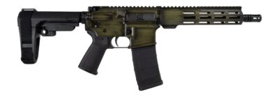 Shark Coast Tactical SCC07183GRNBW-P Distressed 5.56 NATO 30+1 10.50″ Black Nitride Threaded Barrel, Aluminum Receiver w/Picatinny Rail, M-LOK Handguard, Polymer SB Tactical SBA3 Brace, Magpul MOE Gri