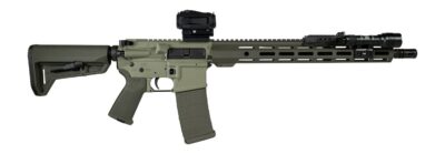 Shark Coast Tactical SCC04137GKNL Grassy Knoll Bundle 5.56 NATO 30+1 16″ Black Melonite Threaded Barrel, 2-Tone Green Cerakote Aluminum Receiver w/Picatinny Rail, M-LOK Handguard, Magpul MOE SL OD Gre