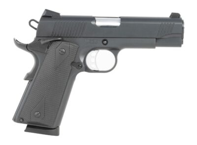 Tisas Arms 10100119 1911  Carry 45 ACP 8+1 4.25″ Black Cerakote Carbon Steel Serrated Slide & Frame w/Beavertail, Black Rubber Grip