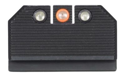 Night Fision Optics Ready Stealth Series Night Sight Set Orange Front Ring with Domed Lens & Green Tritium + Black Rear Rings with Domed Lenses & Green Tritium Designed for Glock 17MOS, 19MOS, 34MOS, 35MOS, 45MOS