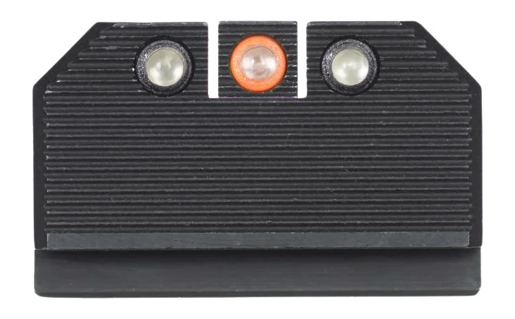 Night Fision Optics Ready Stealth Series Night Sight Set Orange Front Ring with Domed Lens & Green Tritium + Black Rear Rings with Domed Lenses & Green Tritium Designed for Glock 17MOS, 19MOS, 34MOS, 35MOS, 45MOS