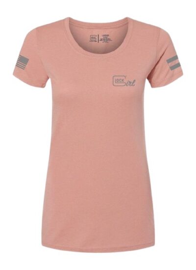 GLK AP96362 GLOCK GIRL FLAG TEE S   PINK