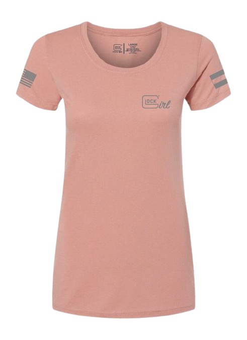 GLK AP96364 GLOCK GIRL FLAG TEE L   PINK