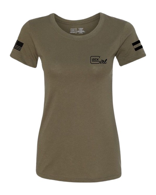 GLK AP96369 GLOCK GIRL FLAG TEE L   GRN