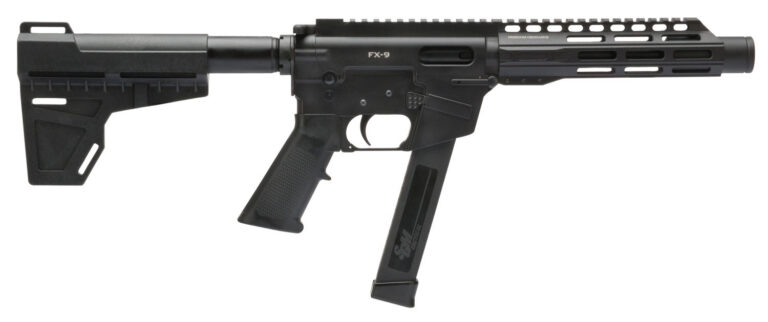 Freedom Ordnance FX9P8 FX-9  9mm Luger 8.25″ 33+1 Black Hard Coat Anodized Black Polymer Grip KAK Shockwave Pistol Brace