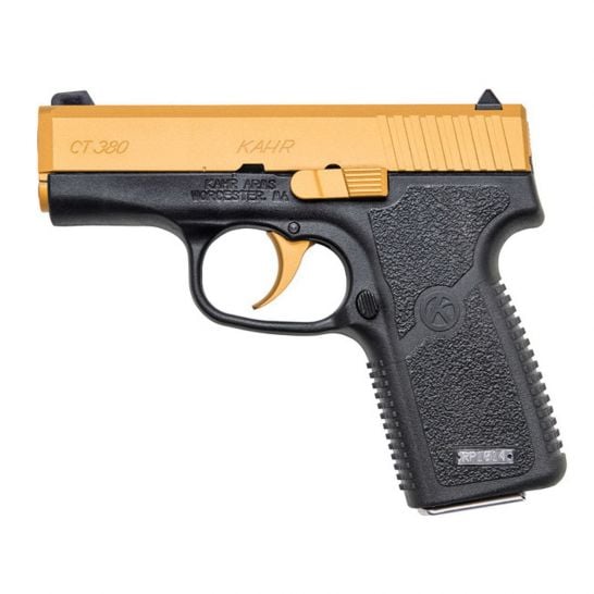 KAHR ARMS CT380 CERAKOTE GOLD PACKED SOLD AS USED CT3833CGUSED KAHR ARMS CT380 CERAKOTE GOLD PACKED SOLD AS USED CT3833CGUSED