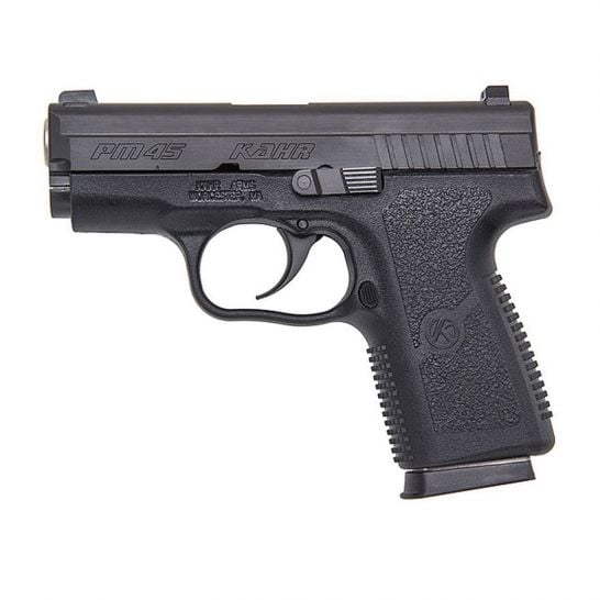 KAHR ARMS PM45 DIAMOND BLACK SLIDE W/NS PACKED SOLD AS USED PM4544NUSED KAHR ARMS PM45 DIAMOND BLACK SLIDE W/NS PACKED SOLD AS USED PM4544NUSED