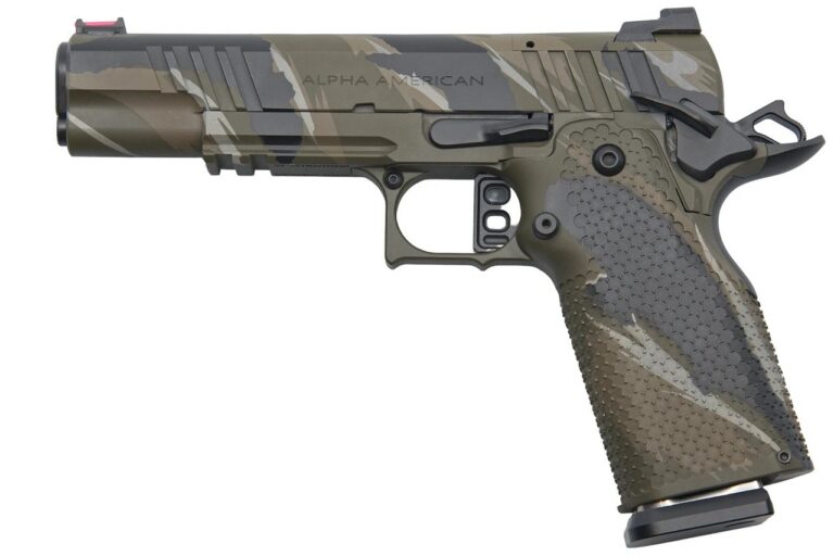 Alpha American AAF-4 Comm Single Shot Pistol – Alpha Stack – Tunnel Rat Tiger Stripe Cerakote Alpha American AAF-4 Comm Single Shot Pistol – Alpha Stack – Tunnel Rat Tiger Stripe Cerakote