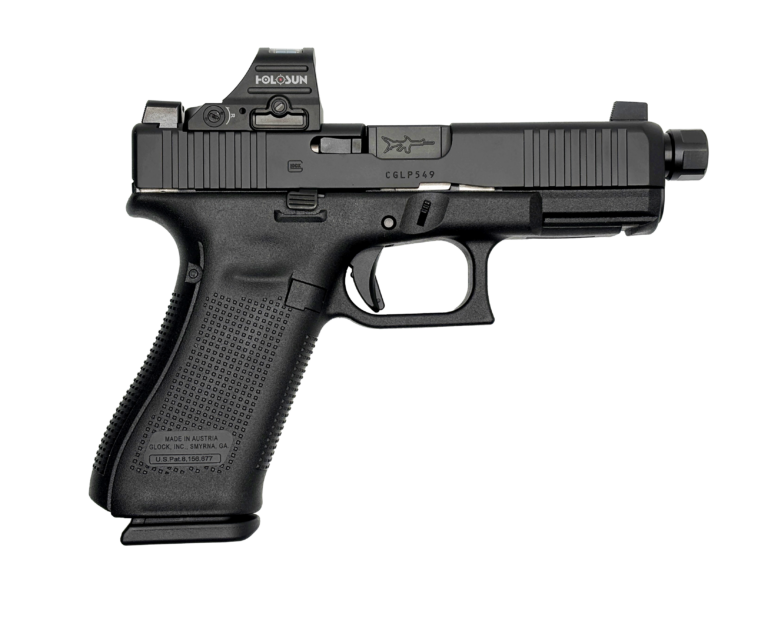 GLOCK 45V SHARK PUPPY BLACK 9MM THREADED BARREL 17RD SAVIOR BAG HOLOSUN 407C OPTIC NO SUPPRESSOR PV4550203SPFDE-NS GLOCK 45V SHARK PUPPY BLACK 9MM THREADED BARREL 17RD SAVIOR BAG HOLOSUN 407C OPTIC NO SUPPRESSOR PV4550203SPFDE-NS