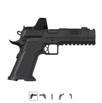 Stealth Arms Platypus 320 Comped Government Length Full Rail With Black Prickle Grip Bull Barrel RMR Plate 25ACP