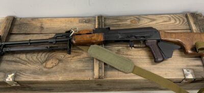Childers, Semi Auto RPK, 7.62×39, 22.5″, Wood Foregrip, Wood Stock, Military Style Sling, Three Magazines, Bipod, Includes Black Rifle Bag, Built from 1980 Romanian Parts Kit